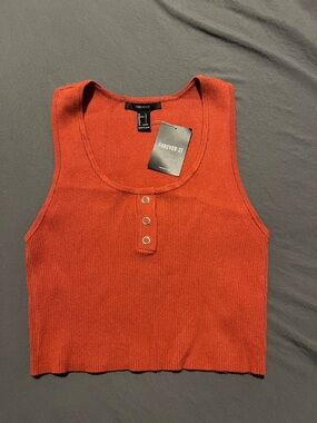 Forever 21 Rust Ribbed Sweater Crop Top